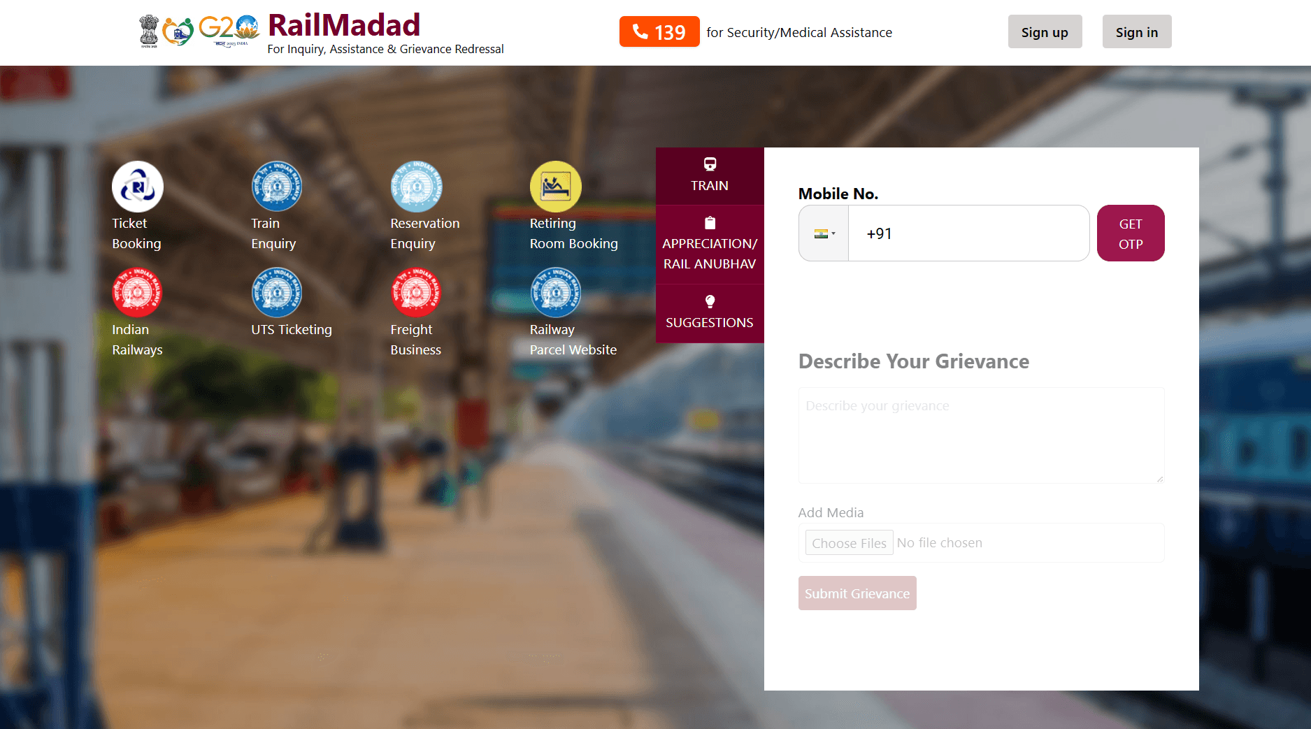 RailMadad AI — main screenshot
