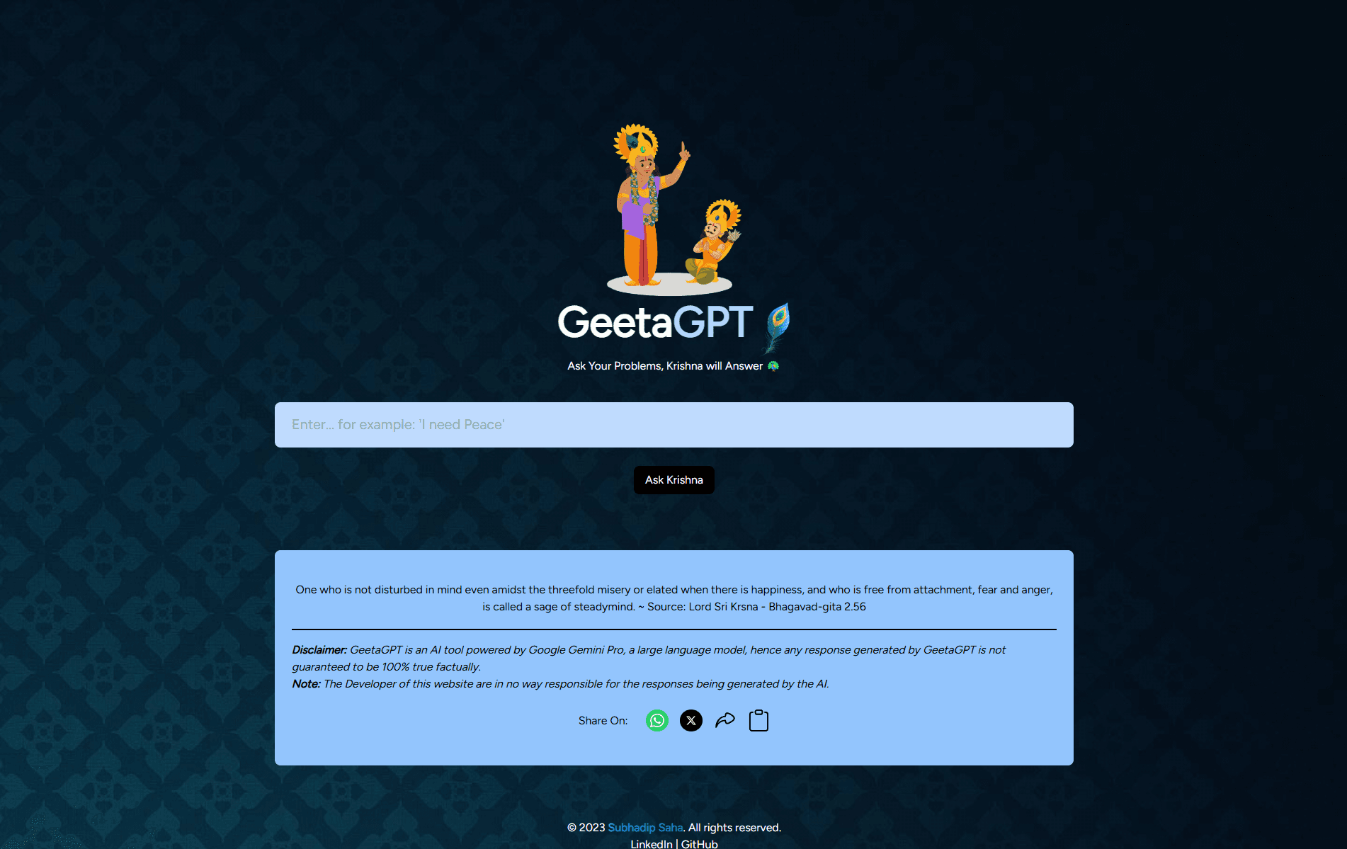 GeetaGPT — main screenshot